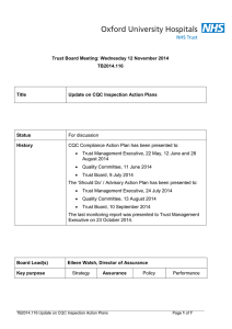 Trust Board Meeting: Wednesday 12 November 2014 TB2014.116 Title