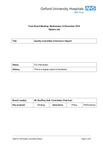 Trust Board Meeting: Wednesday 12 November 2014 TB2014.136 Title