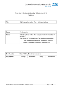 Trust Board Meeting: Wednesday 10 September 2014 TB2014.96 Title