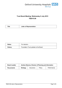 Trust Board Meeting: Wednesday 8 July 2015 TB2015.99