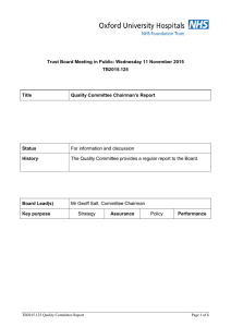Trust Board Meeting in Public: Wednesday 11 November 2015 TB2015.125 Title