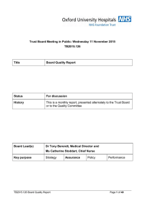 Trust Board Meeting in Public: Wednesday 11 November 2015 TB2015.126 Title