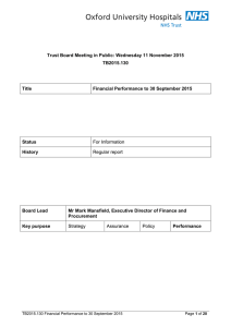 Trust Board Meeting in Public: Wednesday 11 November 2015 TB2015.130 Title
