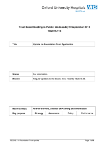 Trust Board Meeting in Public: Wednesday 9 September 2015 TB2015.116