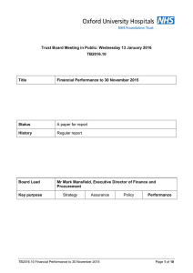 Trust Board Meeting in Public: Wednesday 13 January 2016 TB2016.10 Title