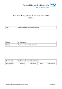 Trust Board Meeting in Public: Wednesday 13 January 2016 TB2016.11 Title