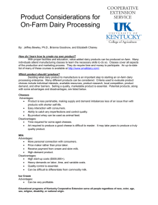 Product Considerations for On-Farm Dairy Processing