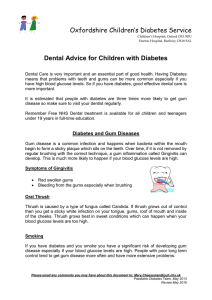 Oxfordshire Children’s Diabetes Service Dental Advice for Children with Diabetes