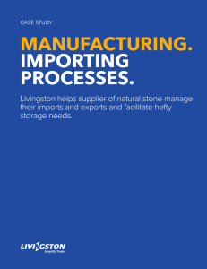 MANUFACTURING. IMPORTING PROCESSES.