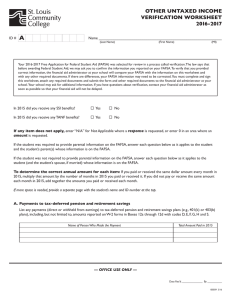 A OTHER UNTAXED INCOME VERIFICATION WORKSHEET 2016-2017
