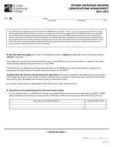 A OTHER UNTAXED INCOME VERIFICATION WORKSHEET 2014-2015