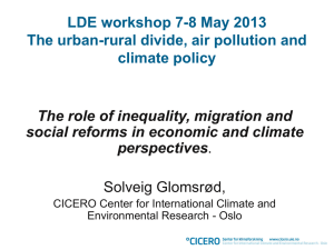 LDE workshop 7-8 May 2013 The urban-rural divide, air pollution and
