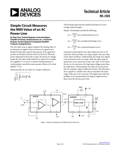 Technical Article Simple Circuit Measures the RMS Value of an AC MS-2405