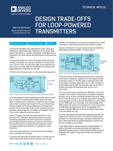 DESIGN TRADE-OFFS FOR LOOP-POWERED TRANSMITTERS TECHNICAL ARTICLE