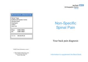 Non-Specific Spinal Pain