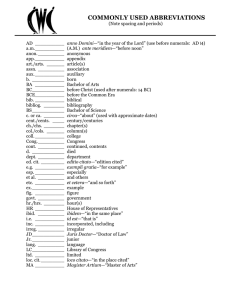 COMMONLY USED ABBREVIATIONS
