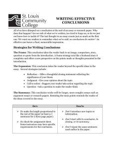 WRITING EFFECTIVE CONCLUSIONS