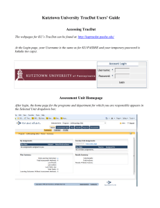 Kutztown University TracDat Users’ Guide Accessing TracDat