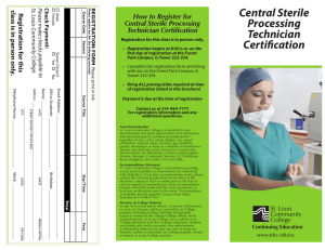 Central Sterile Processing Technician Certification