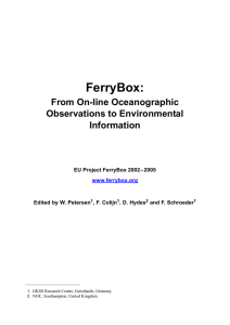 FerryBox: From On-line Oceanographic Observations to Environmental Information