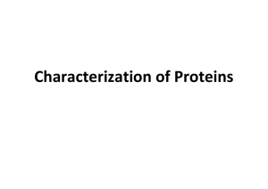 Characterization of Proteins