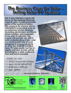 The Business Case for Solar - Selling Solar PV Systems