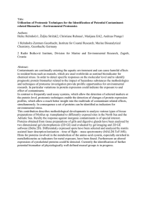 Title: Utilization of Proteomic Techniques for the Identification of Potential Contaminant-