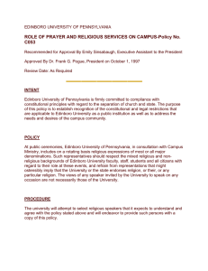 ROLE OF PRAYER AND RELIGIOUS SERVICES ON CAMPUS-Policy No. C053