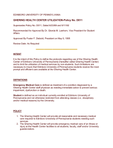 GHERING HEALTH CENTER UTILIZATION-Policy No. D011