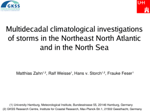 Multidecadal climatological investigations of storms in the Northeast North Atlantic