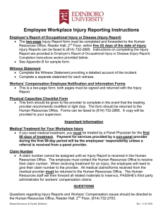 Employee Workplace Injury Reporting Instructions