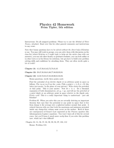 Physics 42 Homework From Tipler, 5th edition