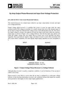 MT-036 TUTORIAL  Op Amp Output Phase-Reversal and Input Over-Voltage Protection