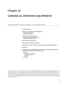 Chapter 16 CHEMICAL DEFENSE EQUIPMENT