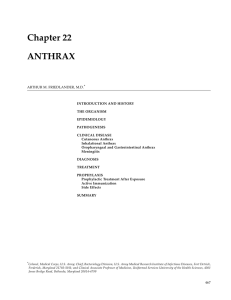 Chapter 22 ANTHRAX