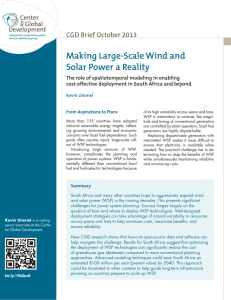 Making Large-Scale Wind and Solar Power a Reality CGD Brief October 2013