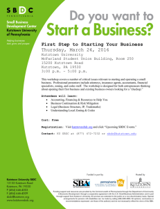 First Step to Starting Your Business Thursday, March 24, 2016
