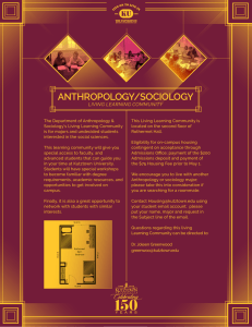 ANTHROPOLOGY/SOCIOLOGY ku LIVING LEARNING COMMUNITY
