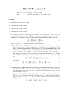 Physics 264L: Assignment 2 Made available: Monday, August 31, 2015 Due:
