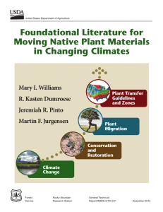 Foundational Literature for Moving Native Plant Materials in Changing Climates Mary I. Williams