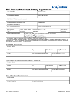 fda product data sheet cosmetics product data sheet