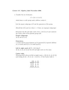 Course 111: Algebra, 22nd November 2006 G