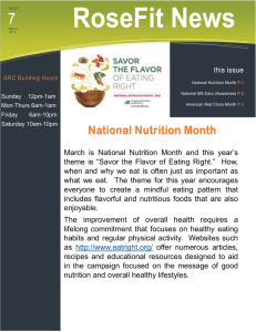 March  is  National  Nutrition  Month ... theme  is  “Savor  the  Flavor ...