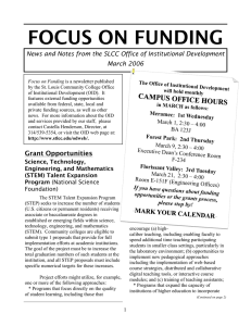 FOCUS ON FUNDING CAMPUS OFFICE HOURS March 2006