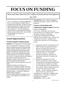 FOCUS ON FUNDING May 2003