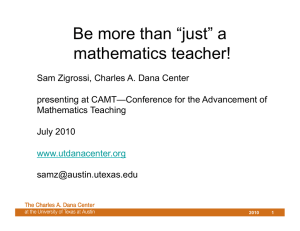 Be more than “just” a mathematics teacher!