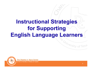 Instructional Strategies for Supporting English Language Learners