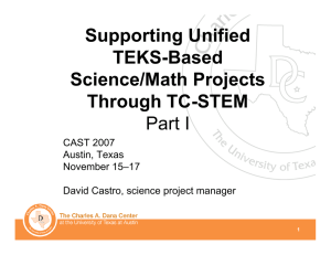 Supporting Unified TEKS-Based Science/Math Projects Through TC-STEM
