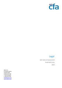 Legal QCF Units of Assessment Final NVQ Units 2010
