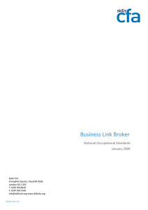 Business Link Broker National Occupational Standards January 2009